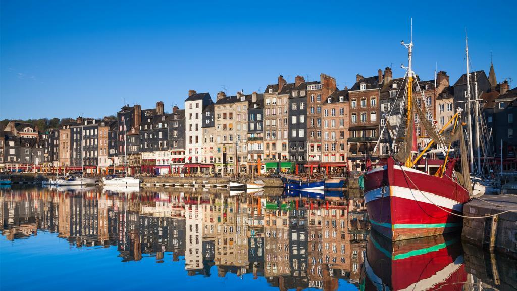 View of the Port of Honfleur with fishing boats